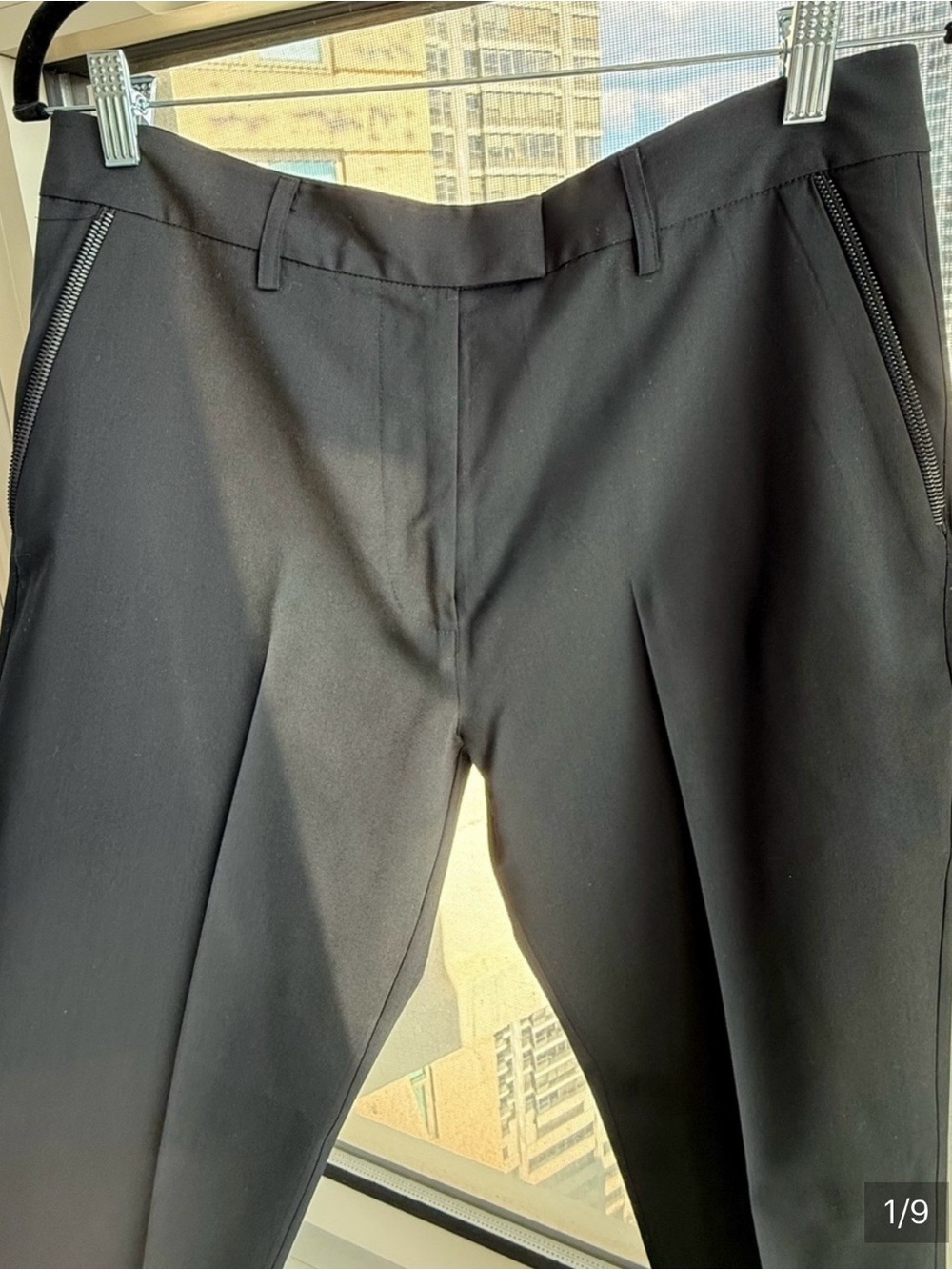 EUC RtA Women’s Black Italian Wool Pants ~ Zipper Pocket Trim ~ Minimalist ~ 10
